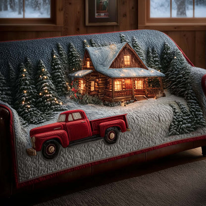 Christmas Truck Quilted Sofa Cover GFTOMA6793