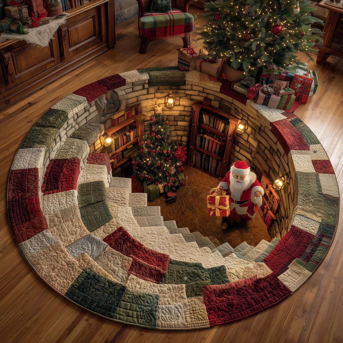 Yuletide Cellar Quilted Round Mat GFTOMA6828
