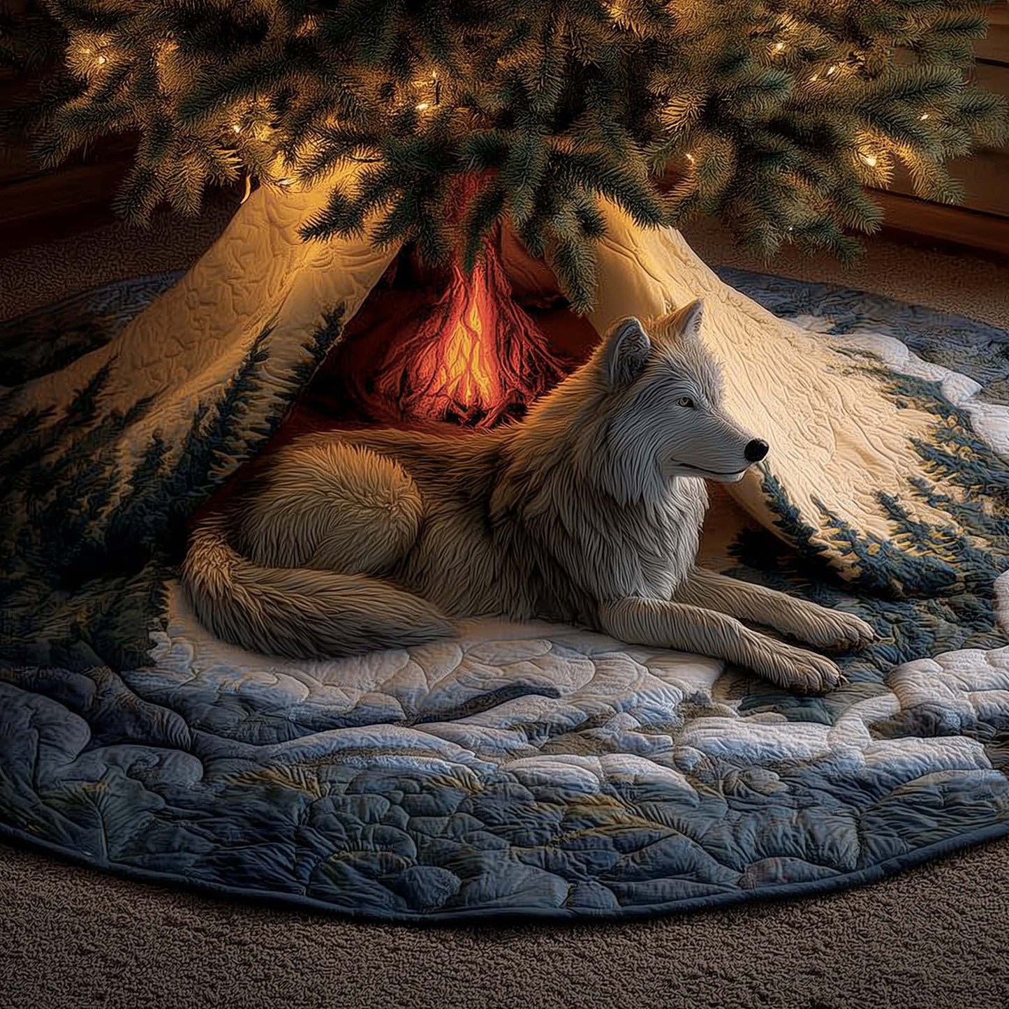 Wolf Quilted Tree Skirt GFTOMA6836