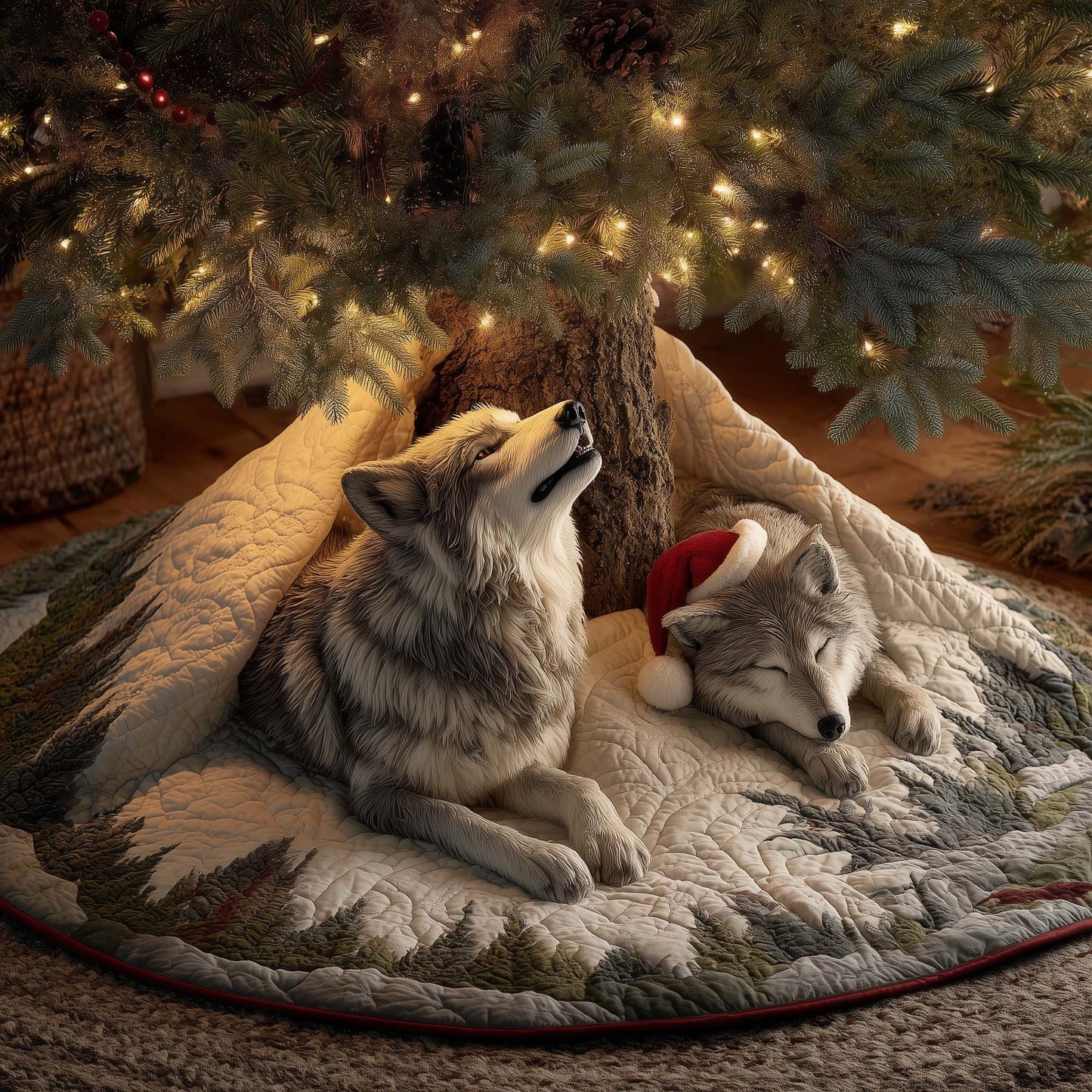 Wolf Quilted Tree Skirt GFTOMA6838