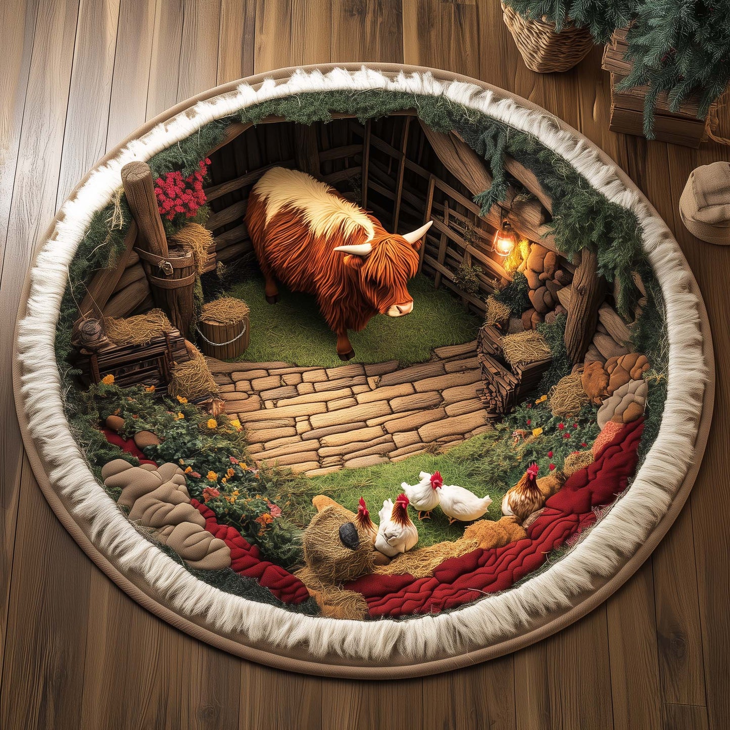 Farmhouse Quilted Round Mat GFTOMA6866