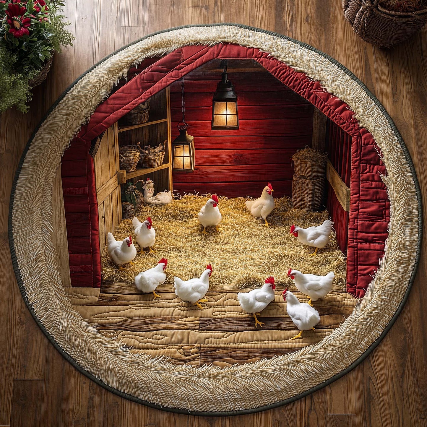 Farmhouse Quilted Round Mat GFTOMA6868