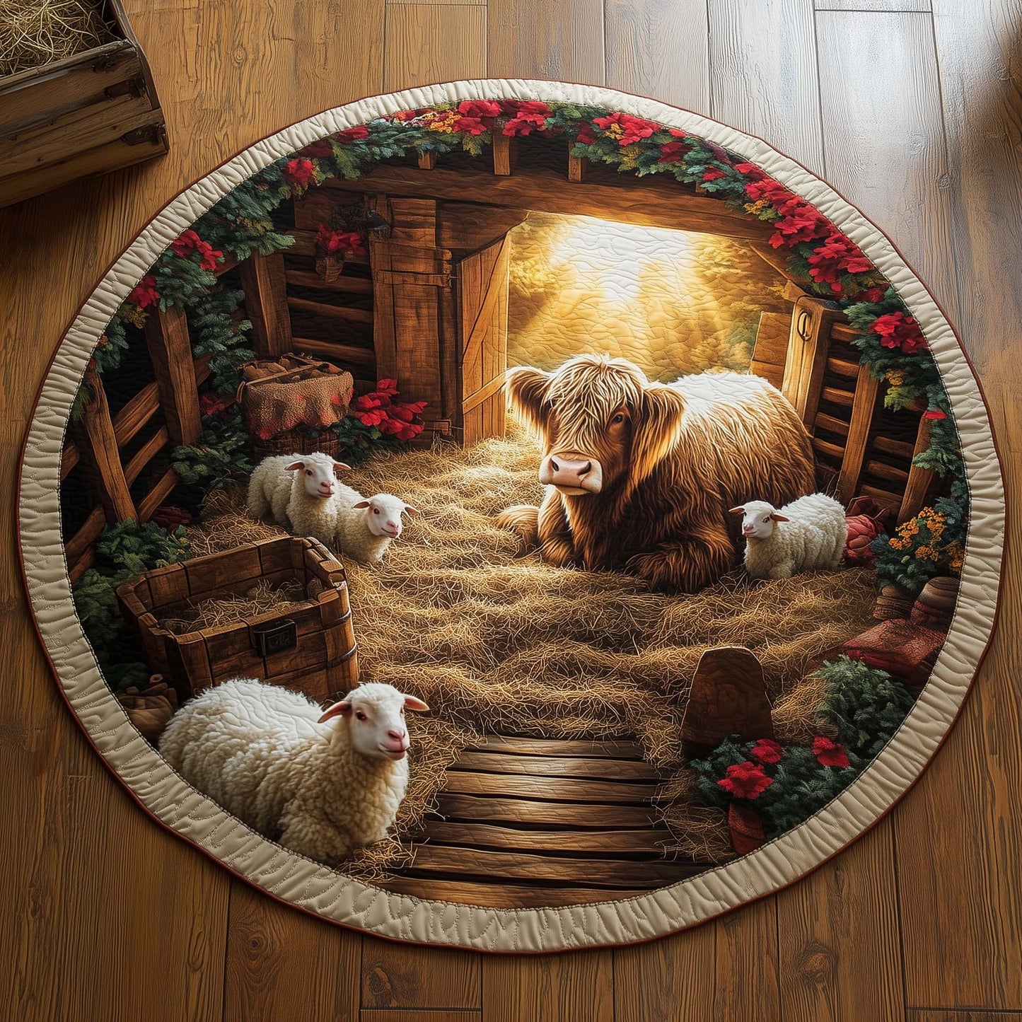 Farmhouse Quilted Round Mat GFTOMA6872