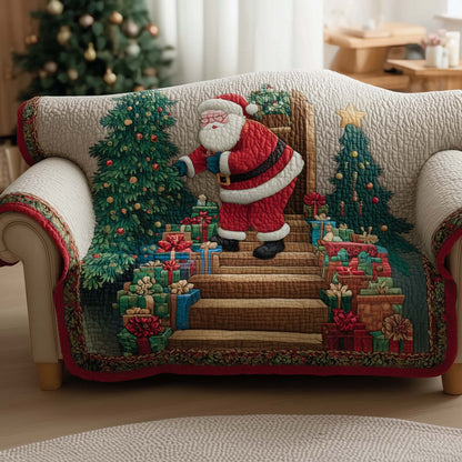 Jolly Santa Quilted Sofa Cover GFTOMA6884