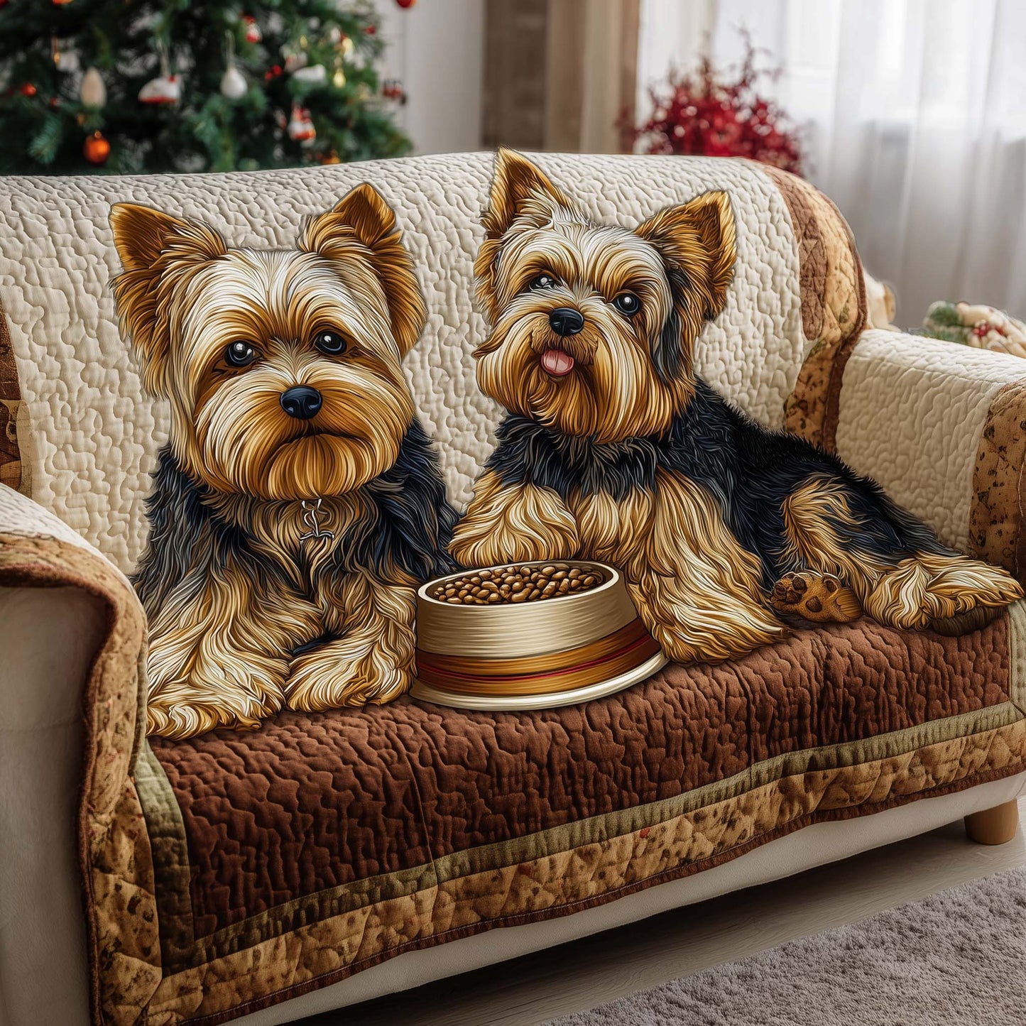 Yorkshire Terrier Quilted Sofa Cover GFTOMA6920