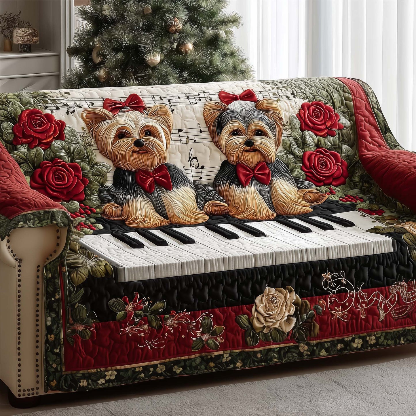 Yorkshire Terrier Quilted Sofa Cover GFTOMA6922