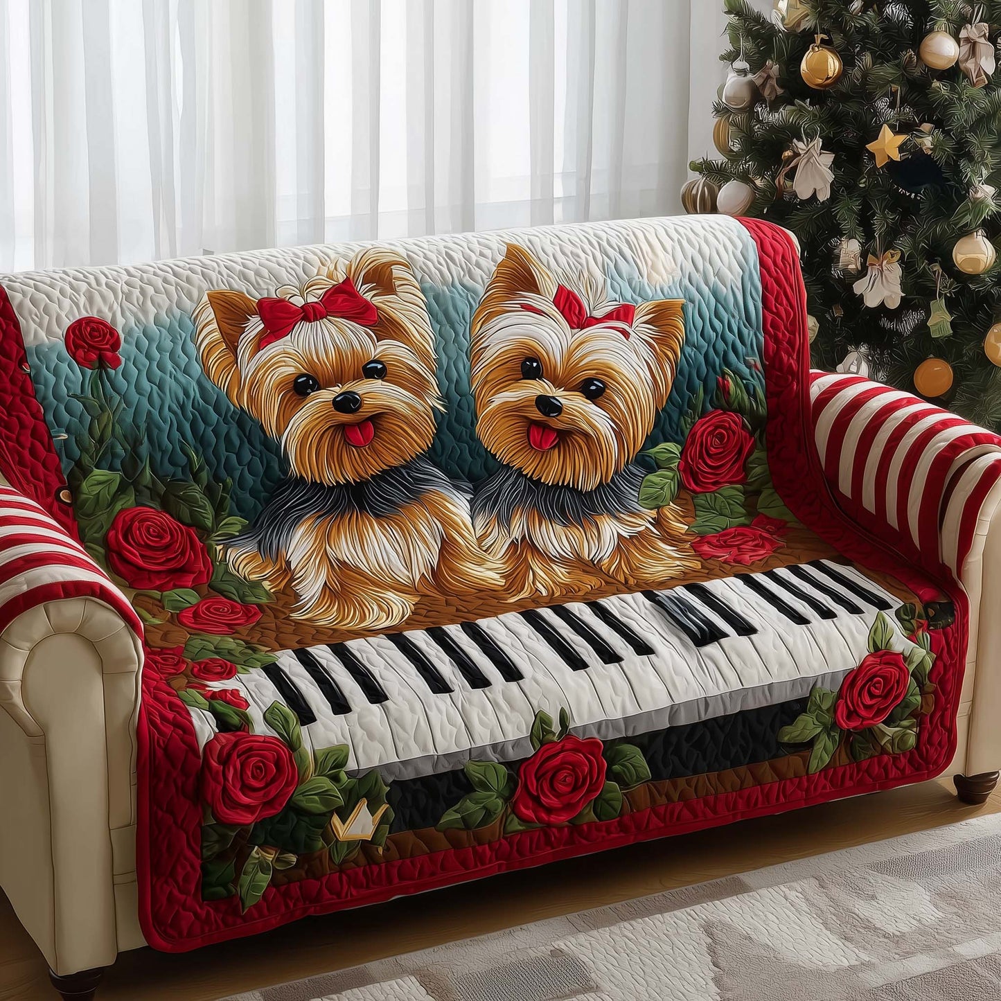 Yorkshire Terrier Quilted Sofa Cover GFTOMA6923