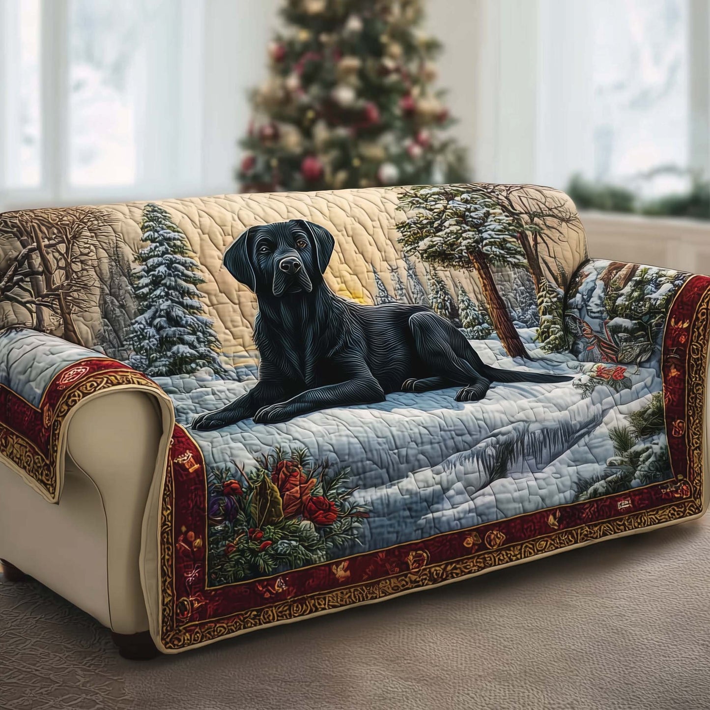 Labrador Quilted Sofa Cover GFTOMA6930