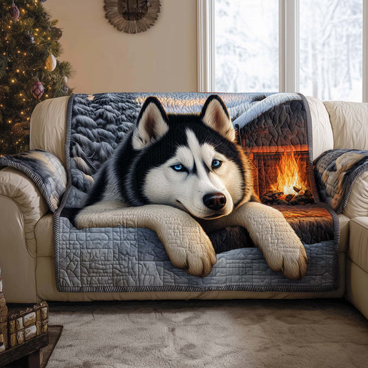 Festive Husky Quilted Sofa Cover GFTOMA6933