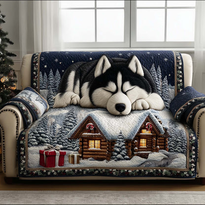 Festive Husky Quilted Sofa Cover GFTOMA6934