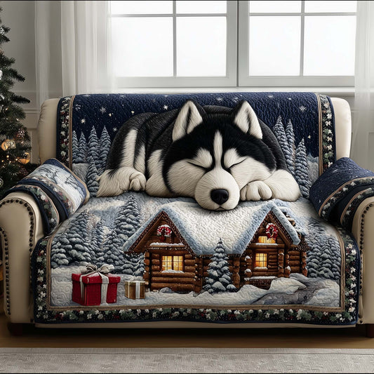 Festive Husky Quilted Sofa Cover GFTOMA6934
