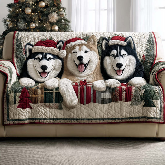 Festive Husky Quilted Sofa Cover GFTOMA6935