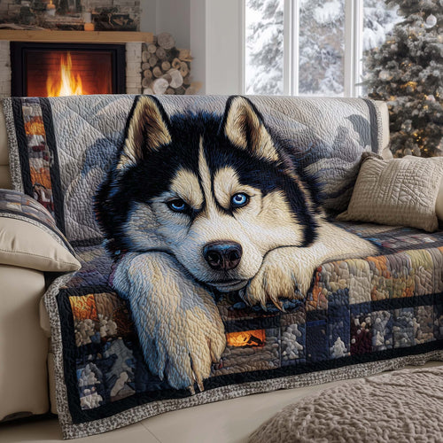 Festive Husky Quilted Sofa Cover GFTOMA6937