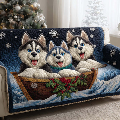 Festive Husky Quilted Sofa Cover GFTOMA6938