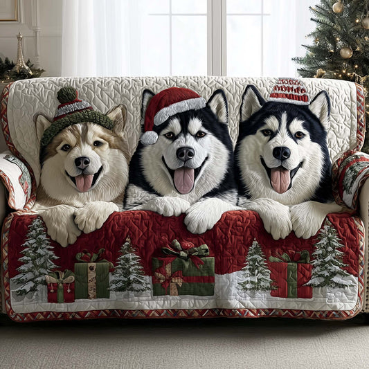 Festive Husky Quilted Sofa Cover GFTOMA6939