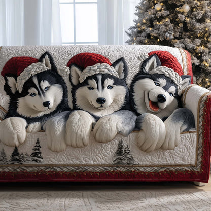 Festive Husky Quilted Sofa Cover GFTOMA6941