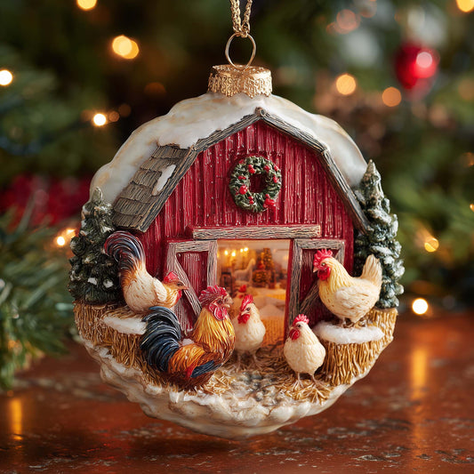 Chicken Coop Christmas Mica Ornament GFTOMA6943