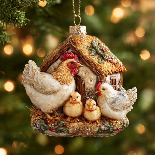 Chicken Coop Christmas Mica Ornament GFTOMA6944