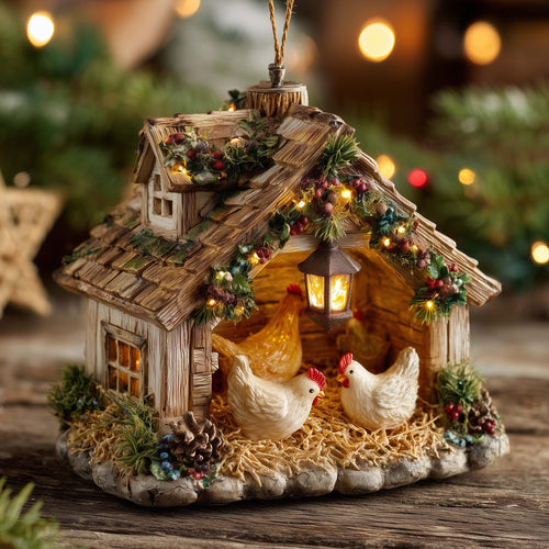 Chicken Coop Christmas Mica Ornament GFTOMA6947