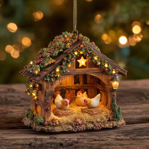 Chicken Coop Christmas Mica Ornament GFTOMA6948