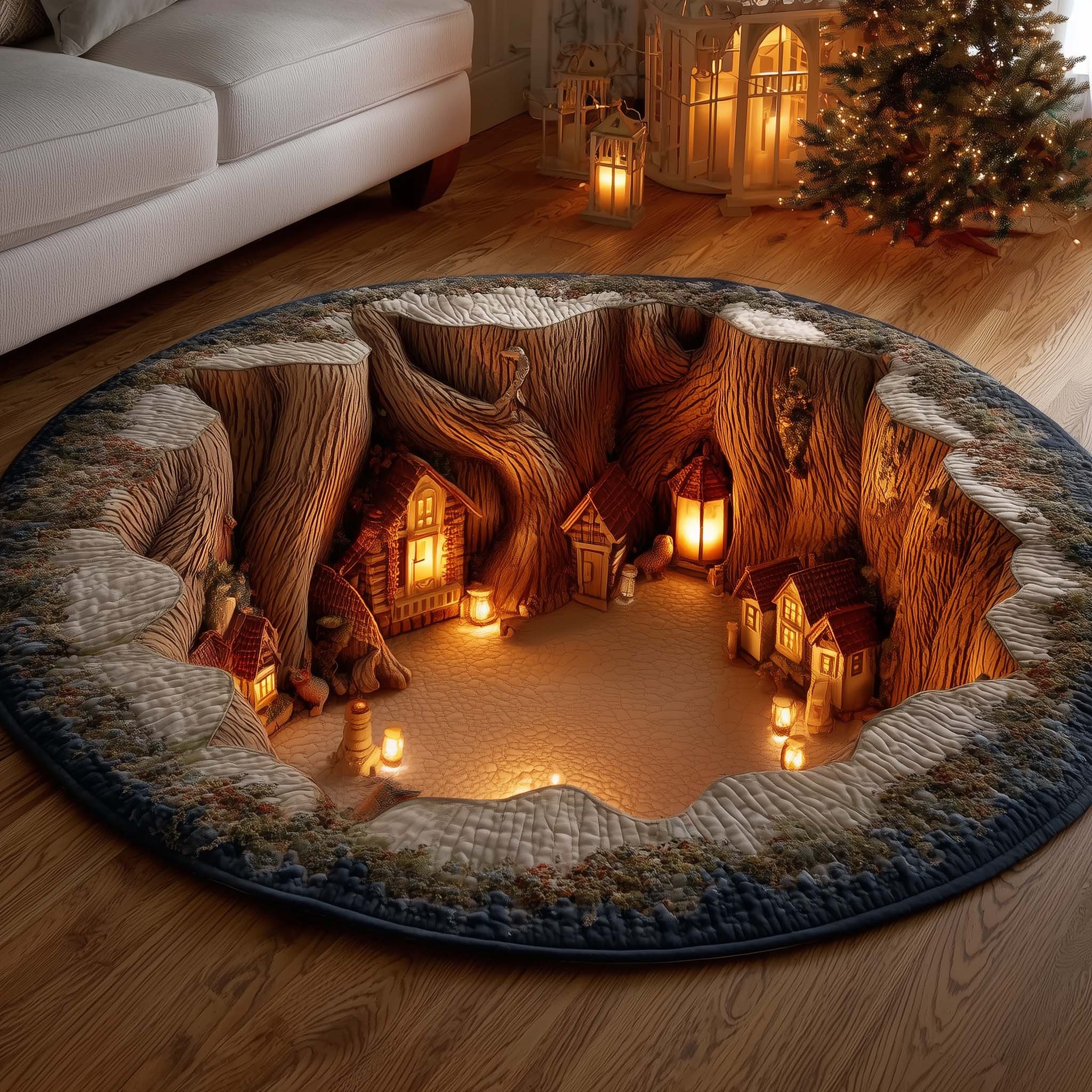 Woodland Den Quilted Round Mat GFTOMA6969 – Patchique Store