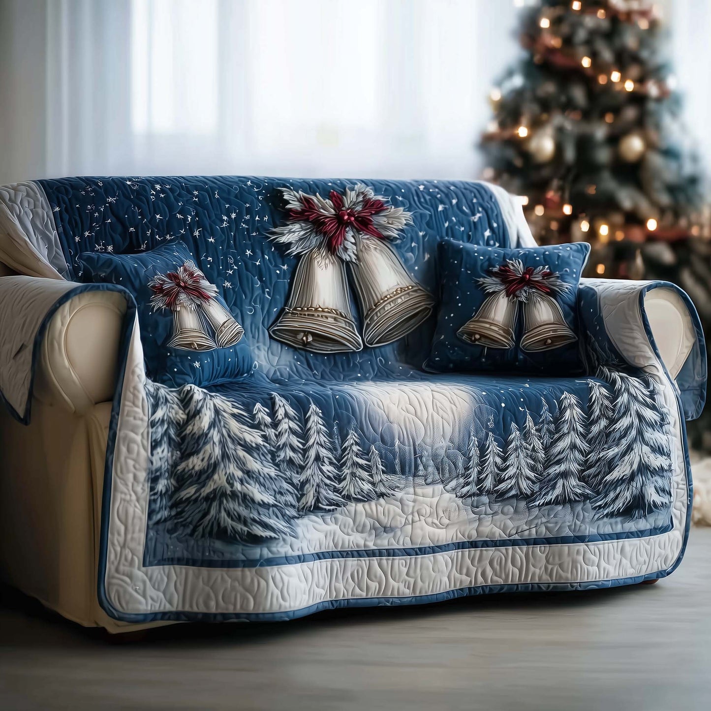 Snowy Retreat Quilted Sofa Cover GFTOMA6972