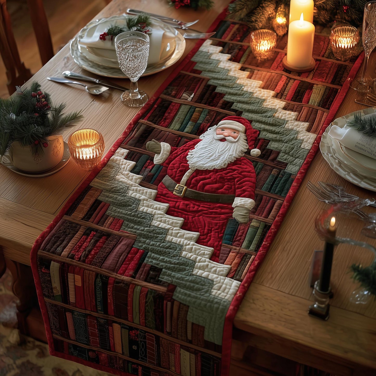 Jolly Santa Quilted Table Runner GFTOMA7014