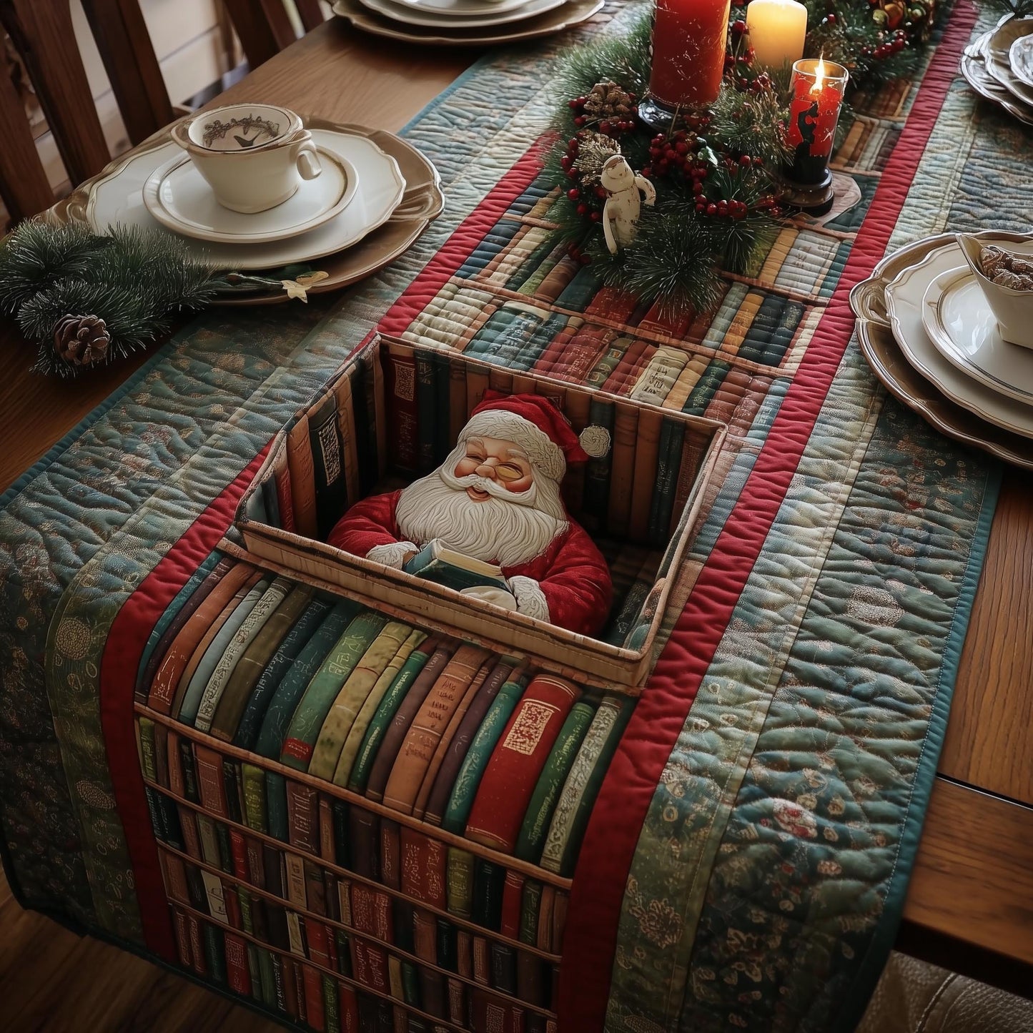 Jolly Santa Quilted Table Runner GFTOMA7015