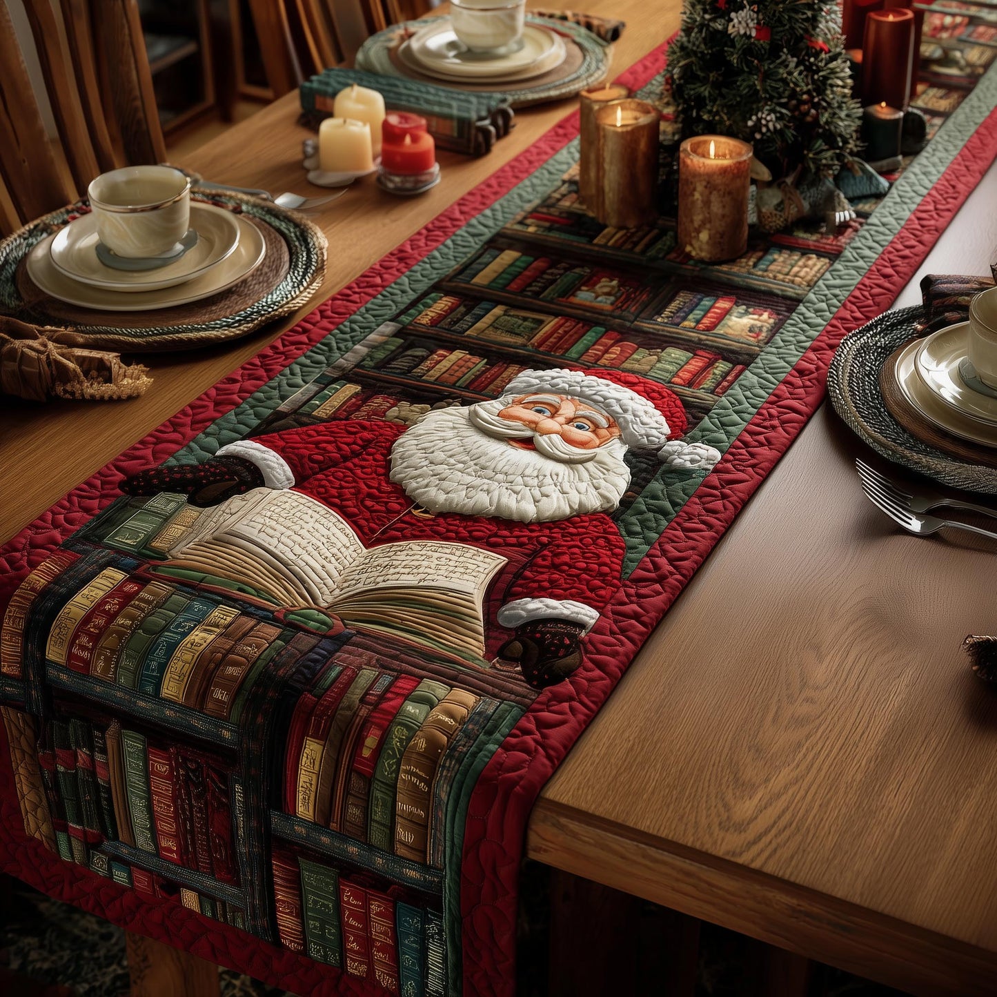 Jolly Santa Quilted Table Runner GFTOMA7020