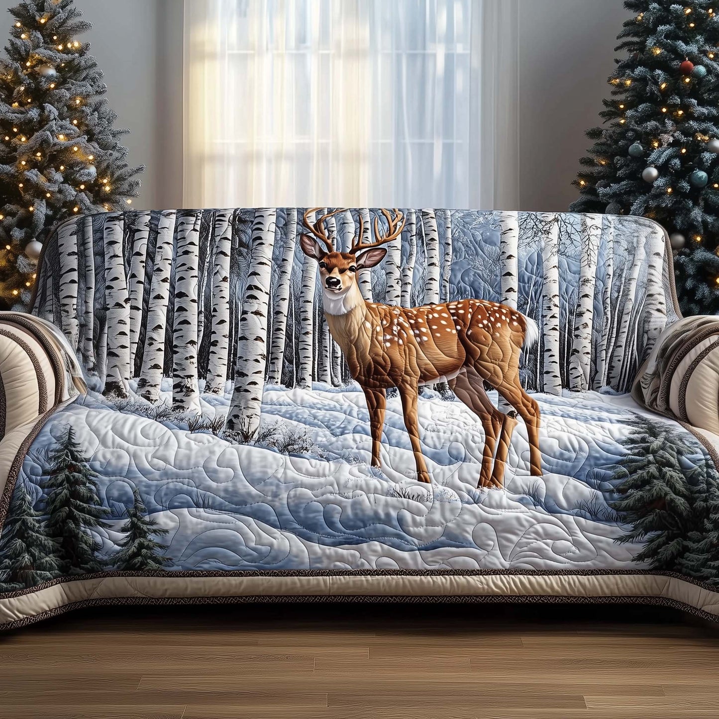 Deer Quilted Sofa Cover GFTOMA7028