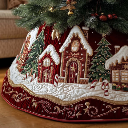 Gingerbread Village Quilted Tree Skirt GFTOMA7081