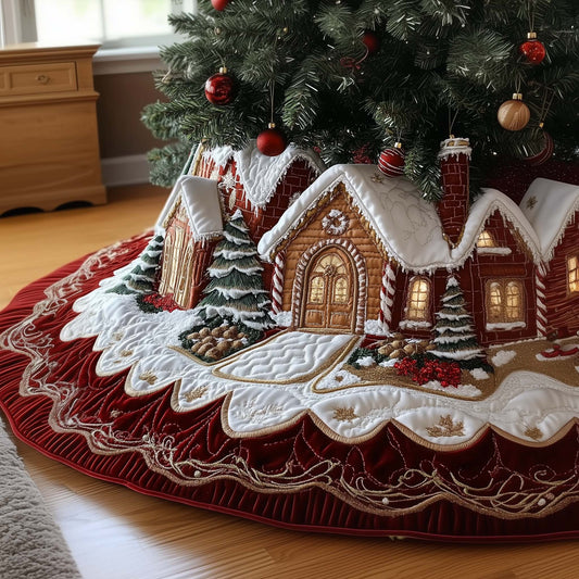 Gingerbread Village Quilted Tree Skirt GFTOMA7084