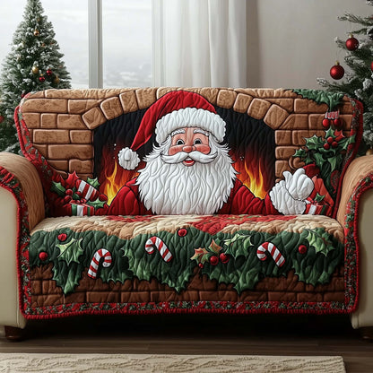 Jolly Santa Quilted Sofa Cover GFTOMA7088