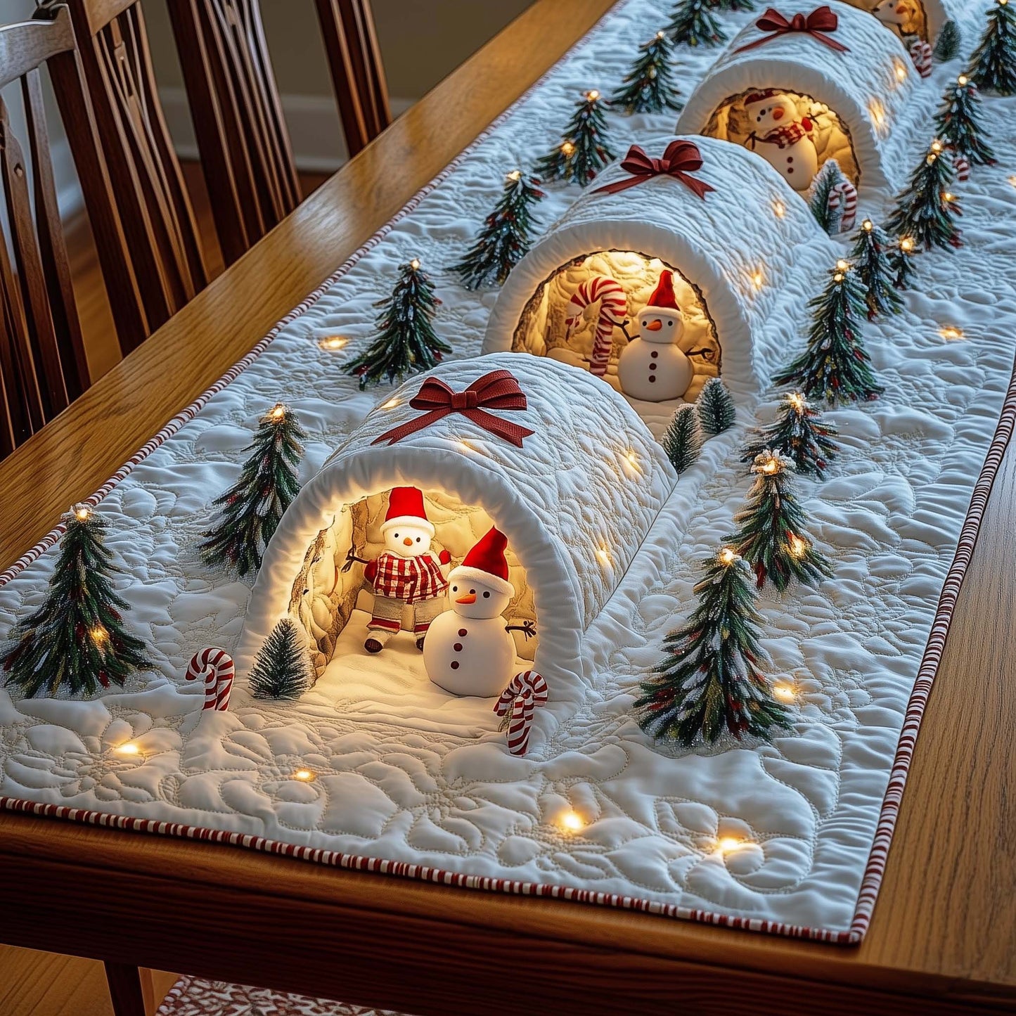 Snowman Lane Quilted Table Runner GFTOMA7091