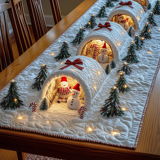 Snowman Lane Quilted Table Runner GFTOMA7091