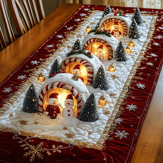 Snowman Lane Quilted Table Runner GFTOMA7092