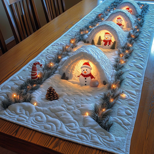 Snowman Lane Quilted Table Runner GFTOMA7094