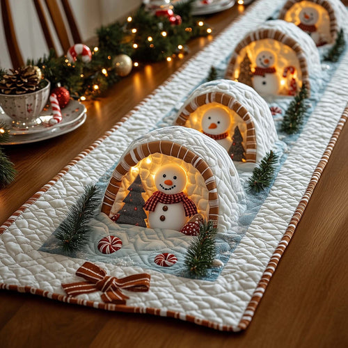 Snowman Lane Quilted Table Runner GFTOMA7095