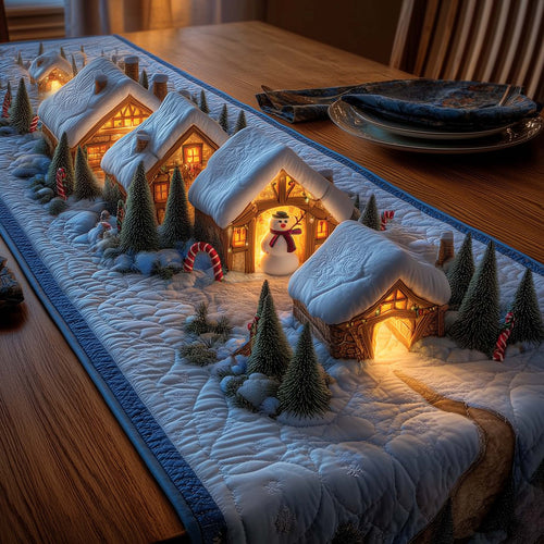 Snowman Lane Quilted Table Runner GFTOMA7097