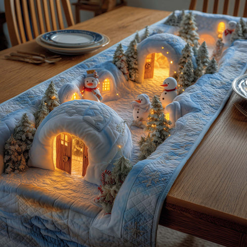 Snowman Lane Quilted Table Runner GFTOMA7098