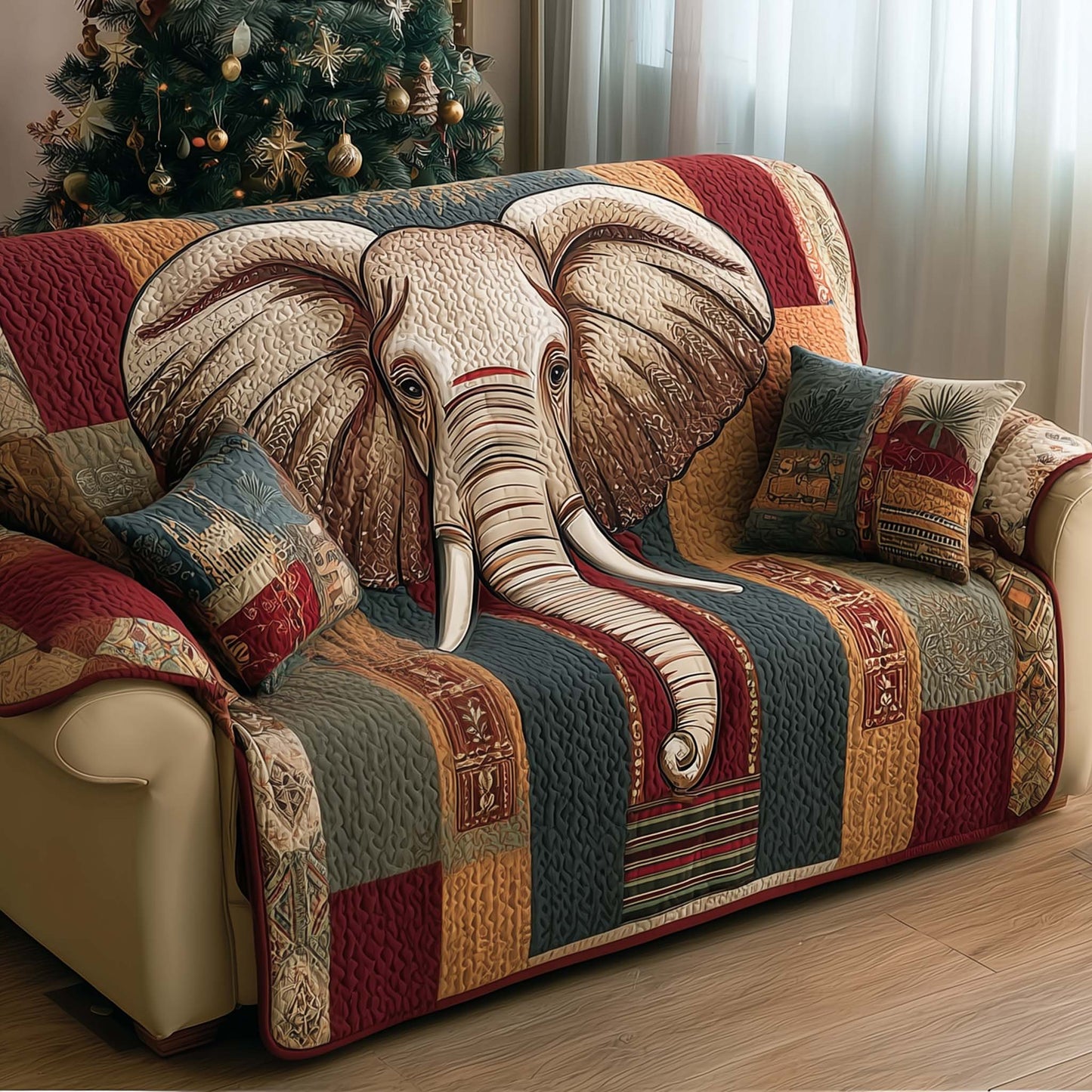 Elephant Quilted Sofa Cover GFTOMA7113