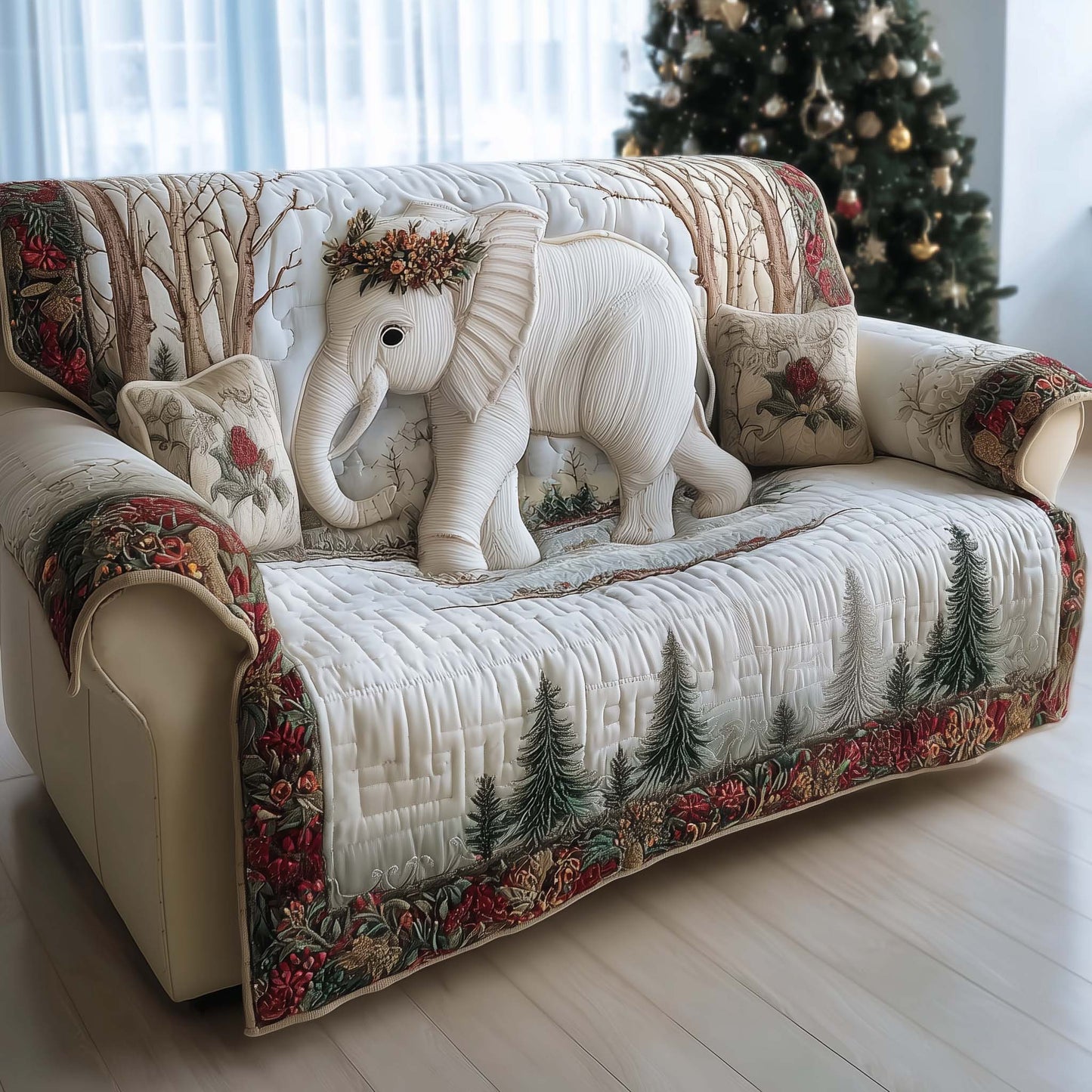 Elephant Quilted Sofa Cover GFTOMA7119