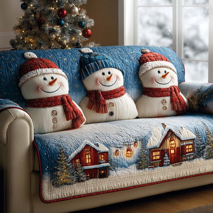 Jolly Snowman Quilted Sofa Cover GFTOMA7121