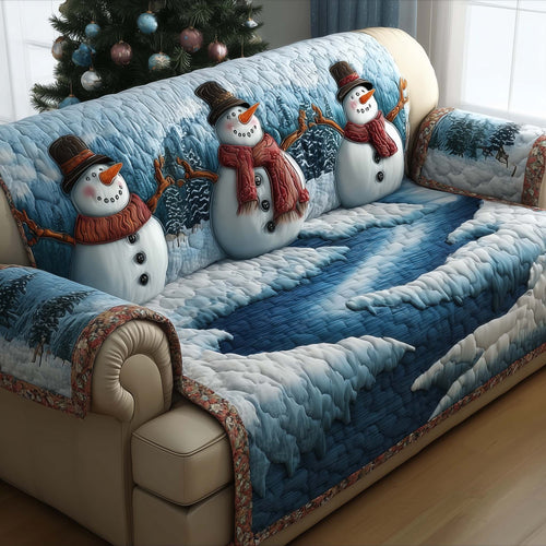 Jolly Snowman Quilted Sofa Cover GFTOMA7123