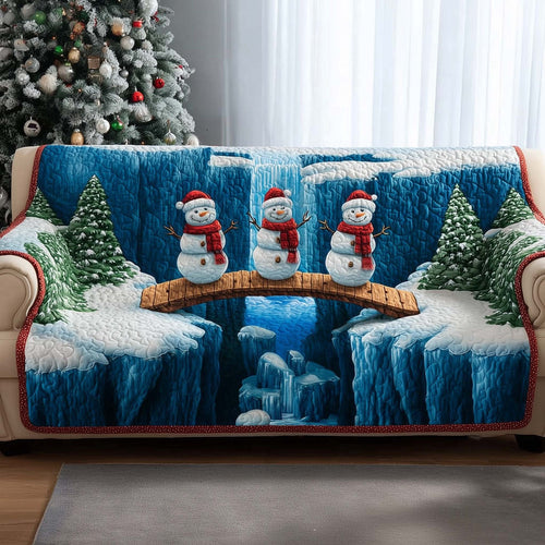 Jolly Snowman Quilted Sofa Cover GFTOMA7125