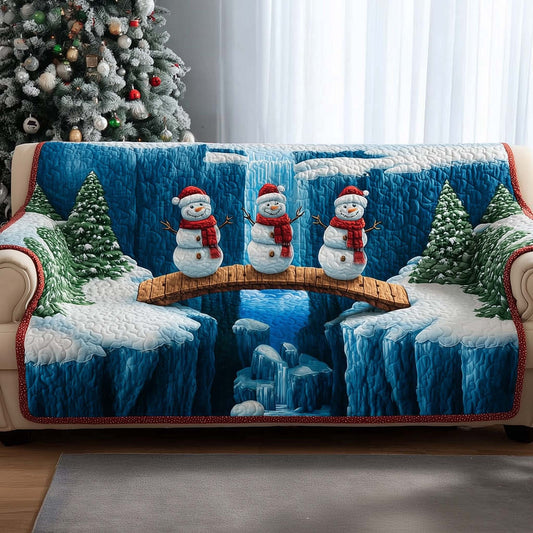 Jolly Snowman Quilted Sofa Cover GFTOMA7125