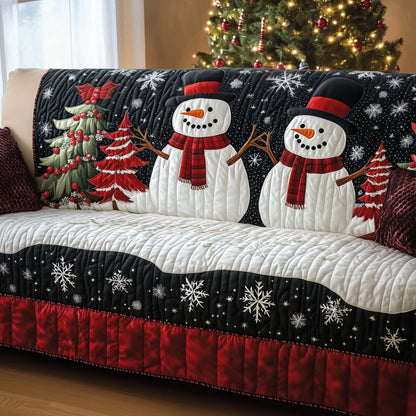 Jolly Snowman Quilted Sofa Cover GFTOMA7127