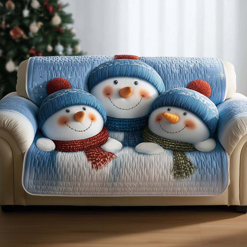 Jolly Snowman Quilted Sofa Cover GFTOMA7129