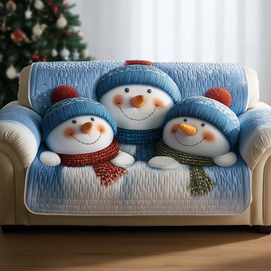 Jolly Snowman Quilted Sofa Cover GFTOMA7129
