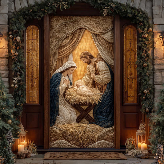 Christmas Nativity Quilted Door Cover GFTOMA7181